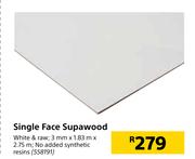 Single Face Supawood (White & Raw)-3mm x 1.83m x 2.75m