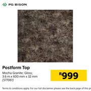 PG Bison Postform Top (Mocha Granite Gloss)-3.6m x 600mm x 32mm
