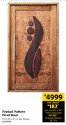 Fireball Pattern Brown Pivot Door-2.1m (h) x 1.2m (w)