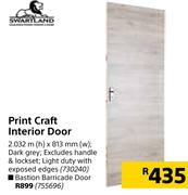 Swartland Print Craft Interior Door-2.032m (h) x 813mm (w)