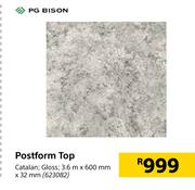 PG Bison Postform Top (Catalan Gloss)-3.6m x 600mm x 32mm