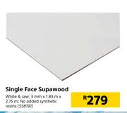 Single Face Supawood (White & Raw)-3mm x 1.83m x 2.75m