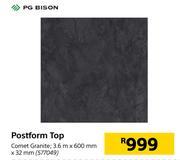 PG Bison Postform Top (Comet Granite)-3.6m x 600mm x 32mm