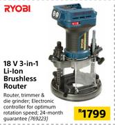 Ryobi 18V 3 In 1 Li-Ion Brushless Router