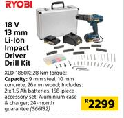 Ryobi 18V 13mm Li-Ion Impact Driver Drill Kit