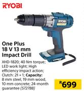 Ryobi One Plus 18V 13mm Impact Drill