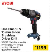 Ryobi One Plus 18V 13mm Li-Ion Brushless Driver Drill