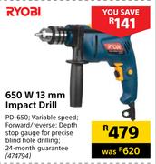 Ryobi 650W 13mm Impact Drill