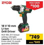 Ryobi 18V 10mm Li-Ion Drill Driver