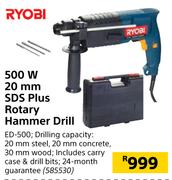 Ryobi 500W 20mm SDS Plus Rotary Hammer Drill