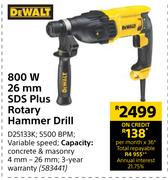 Dewalt 800W 26mm SDS Plus Rotary Hammer Drill