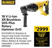 Dewalt 18V Li-Ion XR Brushless SDS Plus Rotary Hammer Drill