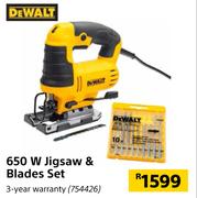 Dewalt 650W Jigsaw & Blades Set