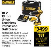 Dewalt 18V 13mm Li-Ion Brushless Percussion Drill Driver