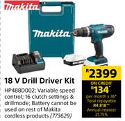 Makita 18V Drill Driver Kit