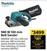 Makita 940W 100mm Belt Sander