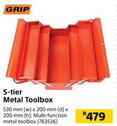 Grip 5 Tier Metal Toolbox 