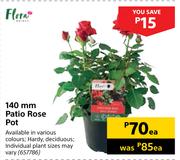 Flora 140mm Patio Rose Pot-Each