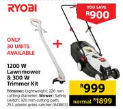 Ryobi 1200W Lawnmower & 300W Trimmer kit