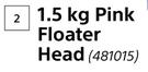 Poolbrite Pink Floater Head-1.5Kg Each