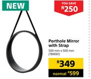 Porthole Mirror With Strap 500mm x 500mm