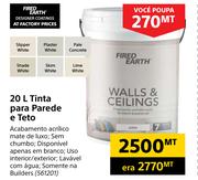 Fired Earth 20L Tinta Para Parede e Teto
