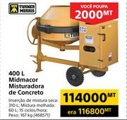 Turner Morris 400L Mid Macor Misturadora de Concreto