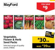 MayFord Vegetables Flower & Herb Seed Packs-Each