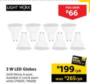 LightWorx 3W Work LED Globes-Perpk