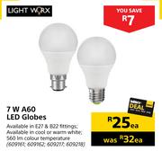 LightWorx 7W A60 LED Globes-Each