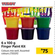Teddy 6 x 100g Finger Paint Kit