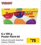 Teddy 6 x 100g Poster Paint Kit