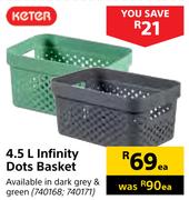 Keter 4.5Ltr Infinity Dots Basket-Each