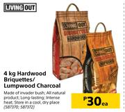 Living Out Hardwood Briquettes/Lumpwood Charcoal-4Kg Each