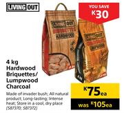 Living Out Hardwood Briquettes/Lumpwood Charcoal-4kg Each