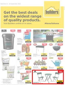 Builders Lusaka & Makeni : Get The Best Deals On The Widest Range Of Quality Products (06 September - 26 September 2022), page 1