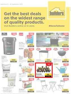 Builders Lusaka & Makeni : Get The Best Deals On The Widest Range Of Quality Products (06 September - 26 September 2022), page 1