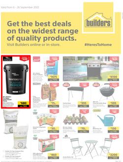 Builders Lusaka & Makeni : Get The Best Deals On The Widest Range Of Quality Products (06 September - 26 September 2022), page 1