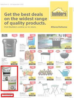 Builders Lusaka & Makeni : Get The Best Deals On The Widest Range Of Quality Products (06 September - 26 September 2022), page 1