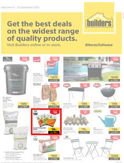 Builders Lusaka & Makeni : Get The Best Deals On The Widest Range Of Quality Products (06 September - 26 September 2022), page 1