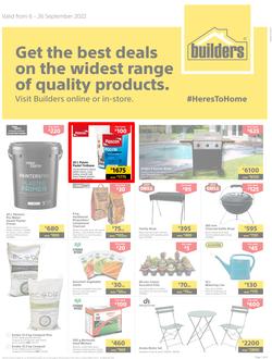 Builders Lusaka & Makeni : Get The Best Deals On The Widest Range Of Quality Products (06 September - 26 September 2022), page 1