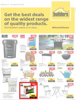 Builders Lusaka & Makeni : Get The Best Deals On The Widest Range Of Quality Products (06 September - 26 September 2022), page 1