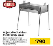 Expert Grill Adjustable Stainless Steel Family Braai