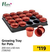 Flora Growing Tray For Pots-200mm x 60mm