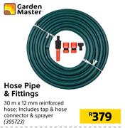 Garden Master Hose Pipe & Fittings 30m x 12mm