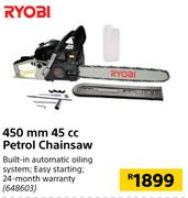 Ryobi 450mm 45cc Petrol Chainsaw