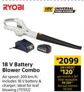 Ryobi 18V Battery Blower Combo