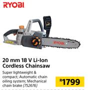 Ryobi 20mm 18V Li-Ion Cordless Chainsaw