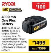 Ryobi 4000 Mah One Plus Battery
