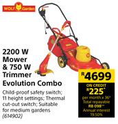 Wolf Garden 2200W Mower & 750W Trimmer Evolution Combo